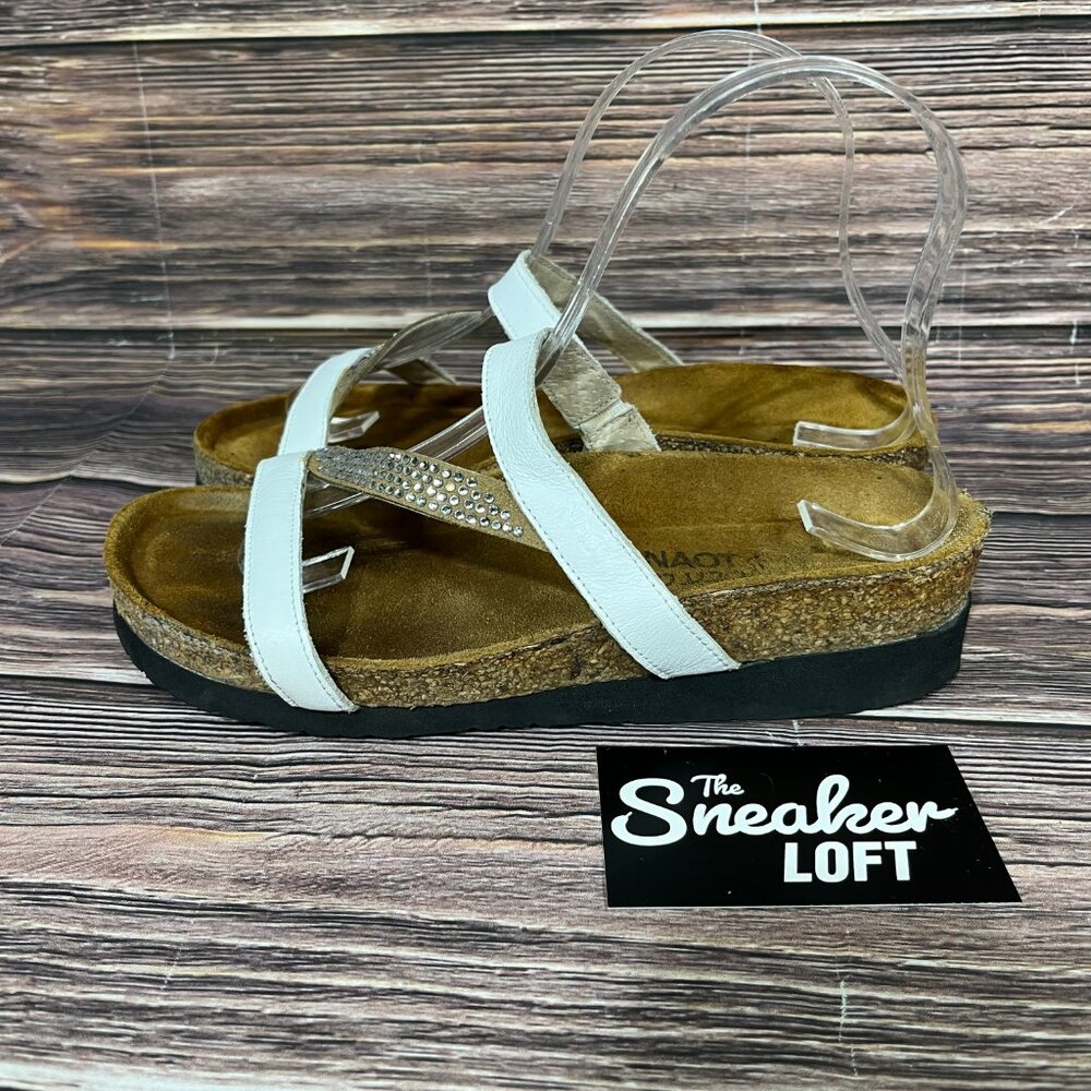 Naot Hawaii White Leather Women's Slide Sandals‎ - Picture 3 of 8